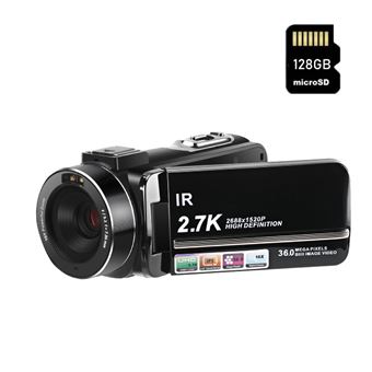 Câmaras de Filmar digital SZSMART HDV3051 | 2.7K | 36MP | 16xZoom | 3.0 " + 128G | preto - 1