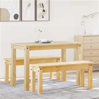 Conjunto de jantar vidaXL Panama | 3 Peças | madeira pinho maciça - 1