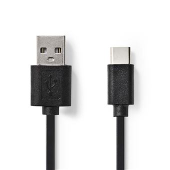 Nedis CCGW60600BK20 cabo USB 2 m 2.0 USB A USB C Preto