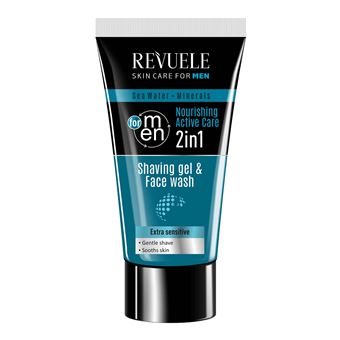 Gel de Barbear e Limpeza de Rosto 2 em 1 Revuele | MEN CARE | Água do Mar e Minerais - 1