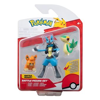 Figuras Pokémon Snivy, Pawmi e Lucario - 1