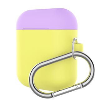 Capa silicone bicolor WISETONY para Apple AirPods 1 / 2 Amarelo e Violeta - 1