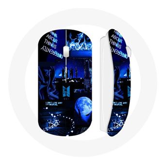 Rato Wireless Maniacase Bts Cisne Negro Conceito Foto Azul - 1