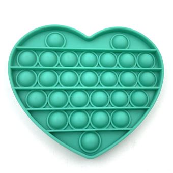 Brinquedo Anti Stress Push Pop Bubble Sensory Fidget Toy Lionvolant GT91 | Silicone | em Forma de Coração Verde - 3 Peças - 1