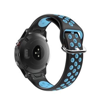 Pulseira de Silicone macio WISETONY para Garmin Fenix5/ 5S plus/ 5/ 5 Plus/ Forerunner 935 Preto e Azul - 1