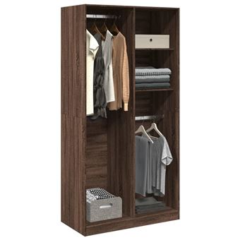 Roupeiro vidaXL | 100x50x200 cm | derivados de madeira carvalho castanho - 1