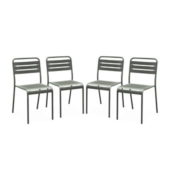 Cadeira de Jardim sweeek | Aço | 4 Unidades | Verde caqui - 1