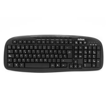 Teclado com Fios Nilox TECLADO MULTIMEDIA USB ESPANOL | Idioma: Espanhol | Preto - 1