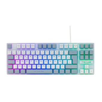 Teclado Gaming com Fios The G-Lab KEYZ-CAE-TKL-WG/FR | Idioma: Francês | Cinzento, Branco - 1