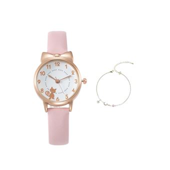 Relógio + Pulseira para Criança CO-Phénix | Menina - Rosa - 1