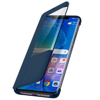 Capa Flip Avizar para Huawei Mate 20 Pro com Janela Inteligente Tátil Azul escuro - 1