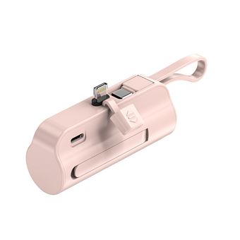 PowerBank SZSMART C01 | 5000Mah | Ficha TIPO C + Cabo de dados Apple | Rosa - 1