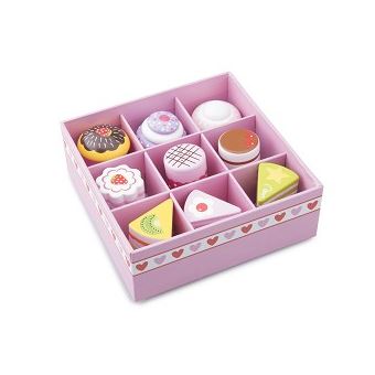 Caixa com bolos de brincar em madeira New Classic Toys 10626 | 9 Peças - 1