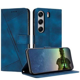 Capa FOXDOCK para Tecno Camon 40 Pro 5G | Pele | Flip | 3 Compartimentos para Cartões | Azul - 1