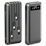 Powerbank Klack® com Multi Cabos Portátil | 20000 mah - Preto