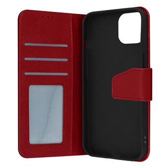 Capa de Couro Premium Avizar para iPhone 14 Pro Max | Função de Suporte de Vídeo - Vermelho - 1