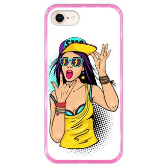Capa Hapdey para iPhone 7 - 8 Design Adolescente Sexy em Silicone Flexível e TPU Cor-de-Rosa