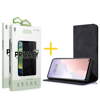 Pack 2 x Película de Vidro Temperado Anti-Spy + Capa Gandy Apple iPhone 16 Pro Max PRM Flip Cover | Preto - 1