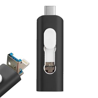 Pen Drive USB x64 GB 3 em 1 COOL | Lightning / Type-C / Micro-USB Preto - 1
