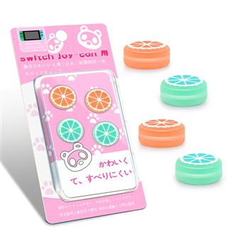 Pack HSMY de 4 Grips Silicone para Nintendo Joy-con Switch /Lite - Laranja e Verde - 1