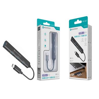 Adaptador Hub Type-C para 3Usb 2.0+Usb 3.0 Novoteck HK-067 - 1