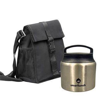 Set Lancheira Square e Termo de Inox | 630ml | Preta - 1