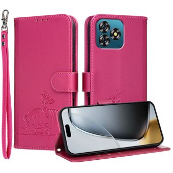 Capa FOXDOCK para Oukitel C53 | Flip | Bloqueio RFID | Fecho Magnético | Pele Sintética | Alça de Pulso Amovível | Vermelho - 1
