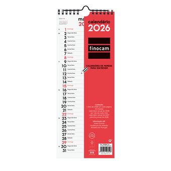 Calendário de Parede 2026 Finocam | 13x33cm - 1