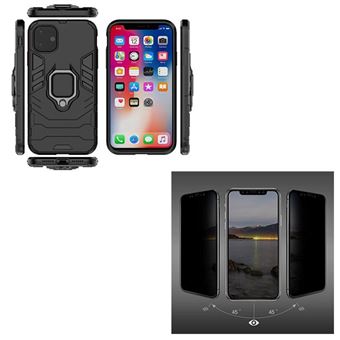Kit Película 5D Anti-Spy com Capa 3X1 Military Defender para iPhone 11 - Preto - 1