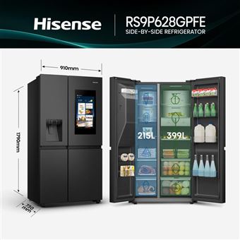 Frigorífico Americano Hisense RS9P628GPFE | 179x91x73 cm | 614 L | E | Cinzento - 1