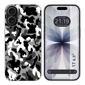 Capa Tumundosmartphone de silicone para iPhone 17 (6.3) | desenhos de camuflagem de neve - 1