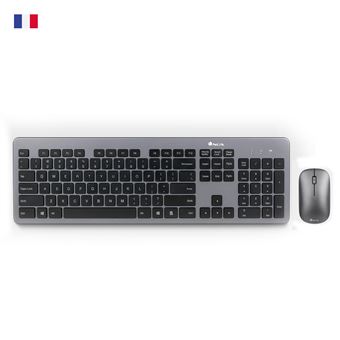 Teclado Wireless + Rato NGS Matrix Kit, AZERTY, FR | Idioma: Francês | Cinzento - 1