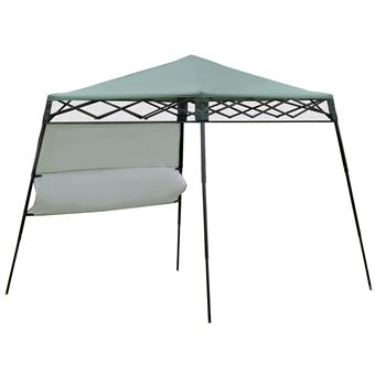 Tenda Dobrável Outsunny | Proteção UV | Altura Ajustável 2 Niveis | Tecido Oxford | Estrutura de Aço Lateral | Bolsa de Transporte | 220x220x208 cm - Verde - 1