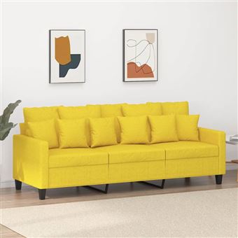 Sofá de 3 Lugares vidaXL | 180 cm | tecido amarelo-claro - 1