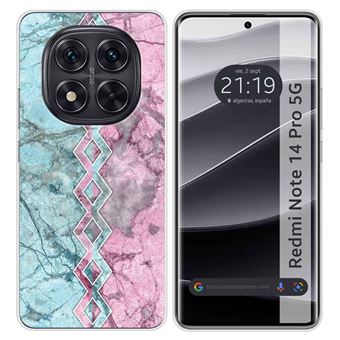 Capa TUMUNDOSMARTPHONE de silicone para Xiaomi Redmi Note 14 Pro 5G Marble Design 08 Desenhos - 1
