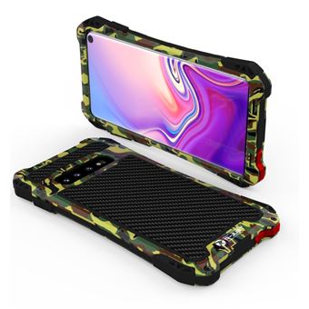 Capa Magunivers de TPU Fibra de Carbono Anti-Queda Verde Preto para Samsung Galaxy S10