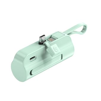 PowerBank SZSMART C01 | 5000Mah | Ficha TIPO C + Cabo de dados Apple | Verde - 1