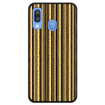 Capa Hapdey para Samsung Galaxy A40 2019 Design Canas de Bambu em Silicone Flexível e TPU Preto