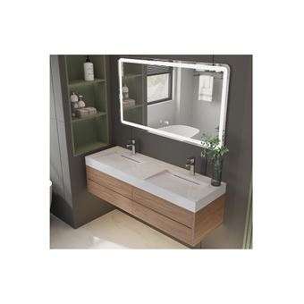 Lavatório Duplo Suspenso Vente Unique Kodiak | C140,2 x L45,2 x A8 cm | Branco - 1