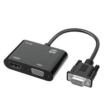 Adaptador VGA para HDMI com Splitter e Suporte para Dual Display Orysin - 1