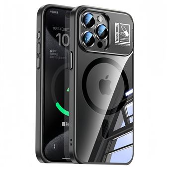 Capa Transparente Magnética à Prova de Queda com Suporte QT03 V-REEL para iPhone 17 Pro Max - Preto - 1