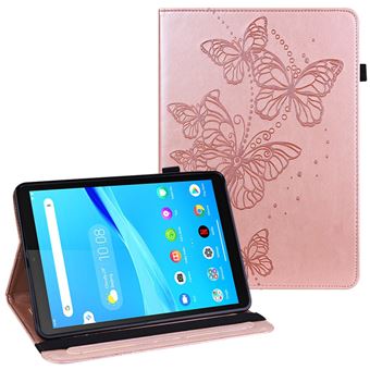 Capa PU Padrão de borboletas de travamento de queda com Suporte de Dourado Rosa Magunivers para Lenovo Tab M8/M8 (2nd Gen) TB-8505/TB-8705/TB-8506 - 1