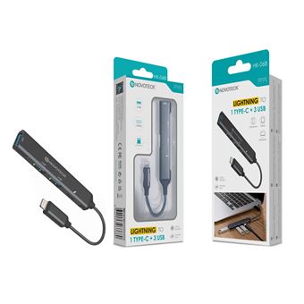 Adaptador Hub Lightning para Type-C+3Usb Novoteck HK-068 - 1