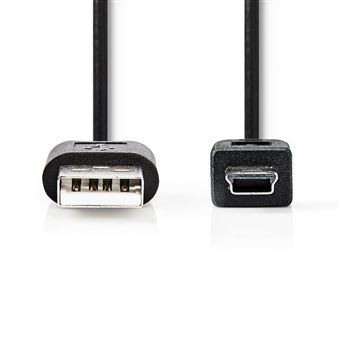 Nedis CCGT60300BK20 cabo USB 2 m 2.0 USB A Mini-USB A Preto