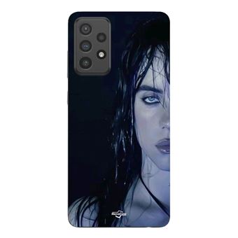 Capa Maniacase para Samsung Galaxy A73 | Billie Eilish Rosto Fundo Preto - 1