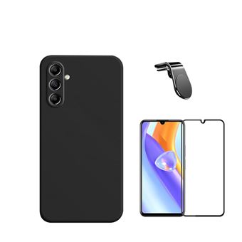 Kit Película de Vidro Temperado GorilasGlass + Capa Proteção Traseira Silicone + Suporte de Carro Magnético L GIFT4ME para Samsung Galaxy A15 5G - Preto - 1
