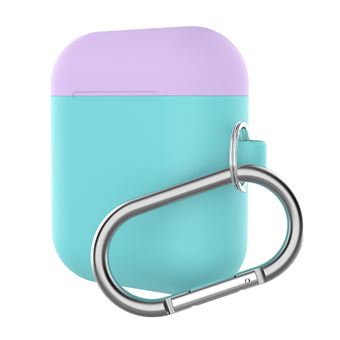 Capa silicone bicolor WISETONY para Apple AirPods 1 / 2 Verde e Violeta - 1