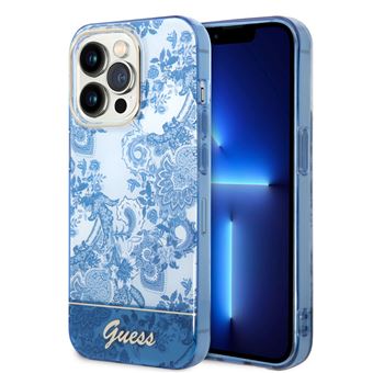 Capa traseira Guess Rigid para iPhone 14 pro max | Porcelain Collection Blue - 1