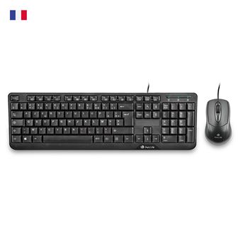 Teclado com Fios + Rato NGS Cocoa Kit, AZERTY, FR | Idioma: Francês | Preto - 1