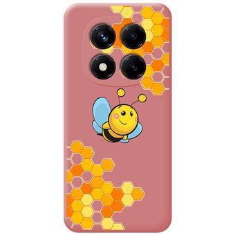 Capa TUMUNDOSMARTPHONE de silicone líquido rosa para Xiaomi Poco X7 5G Bee Design Cartoons - 1